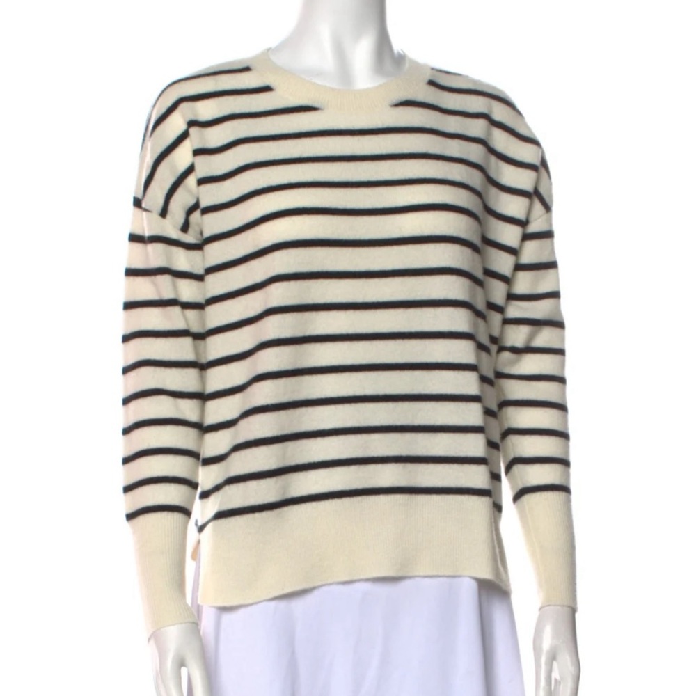 Cynthia Rowley 100% 2-ply cashmere striped sweater- Medium - Picture 3 of 3